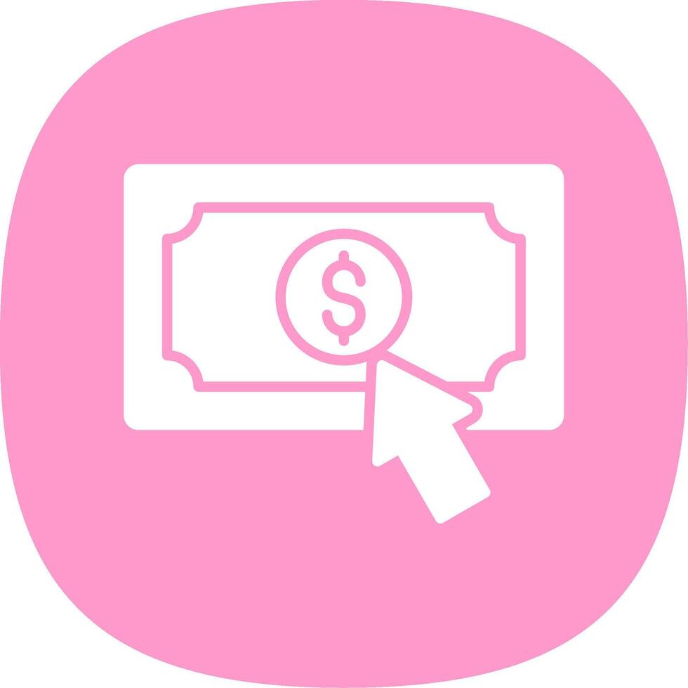 Pay Per Click Glyph Curve Icon Design vector