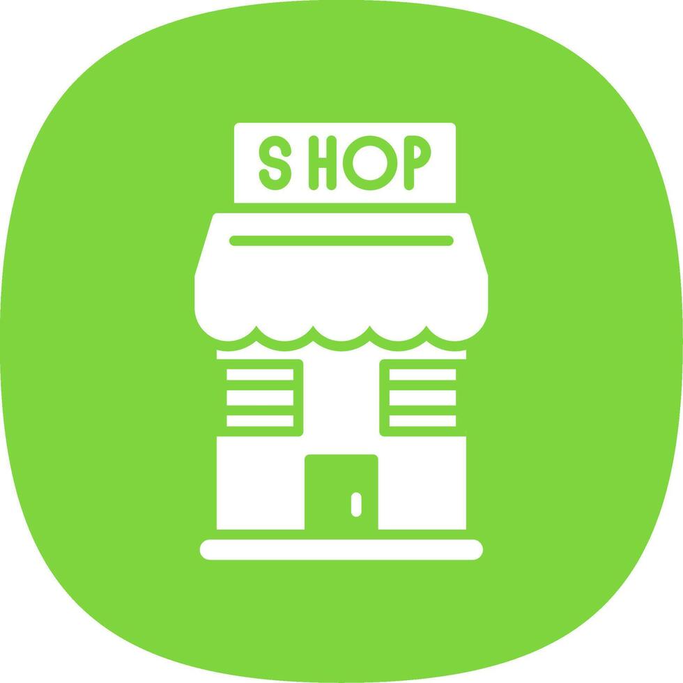 Shop Glyph Curve Icon Design vector