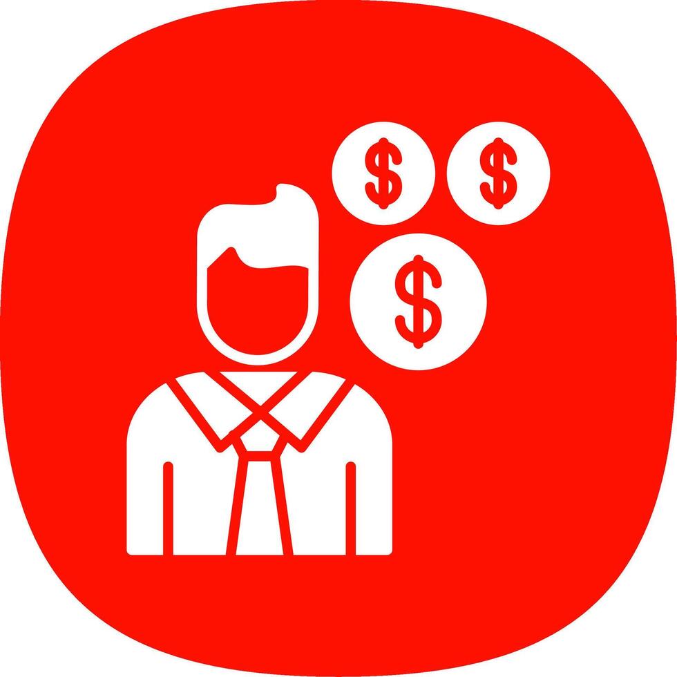 Sales Manager Glyph Curve Icon Design vector