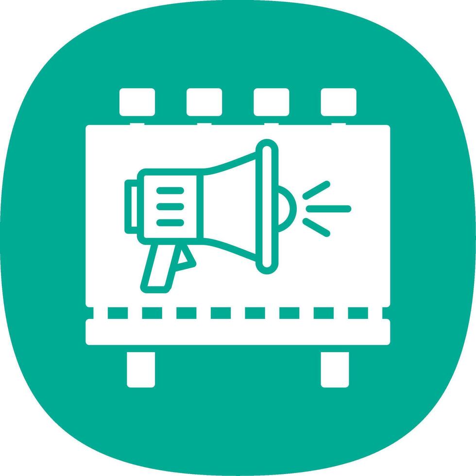 Advertisement Glyph Curve Icon Design vector