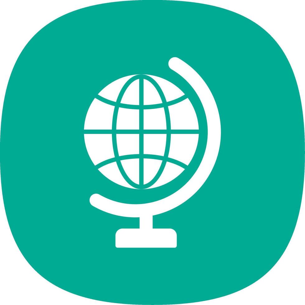 Global World Glyph Curve Icon Design vector