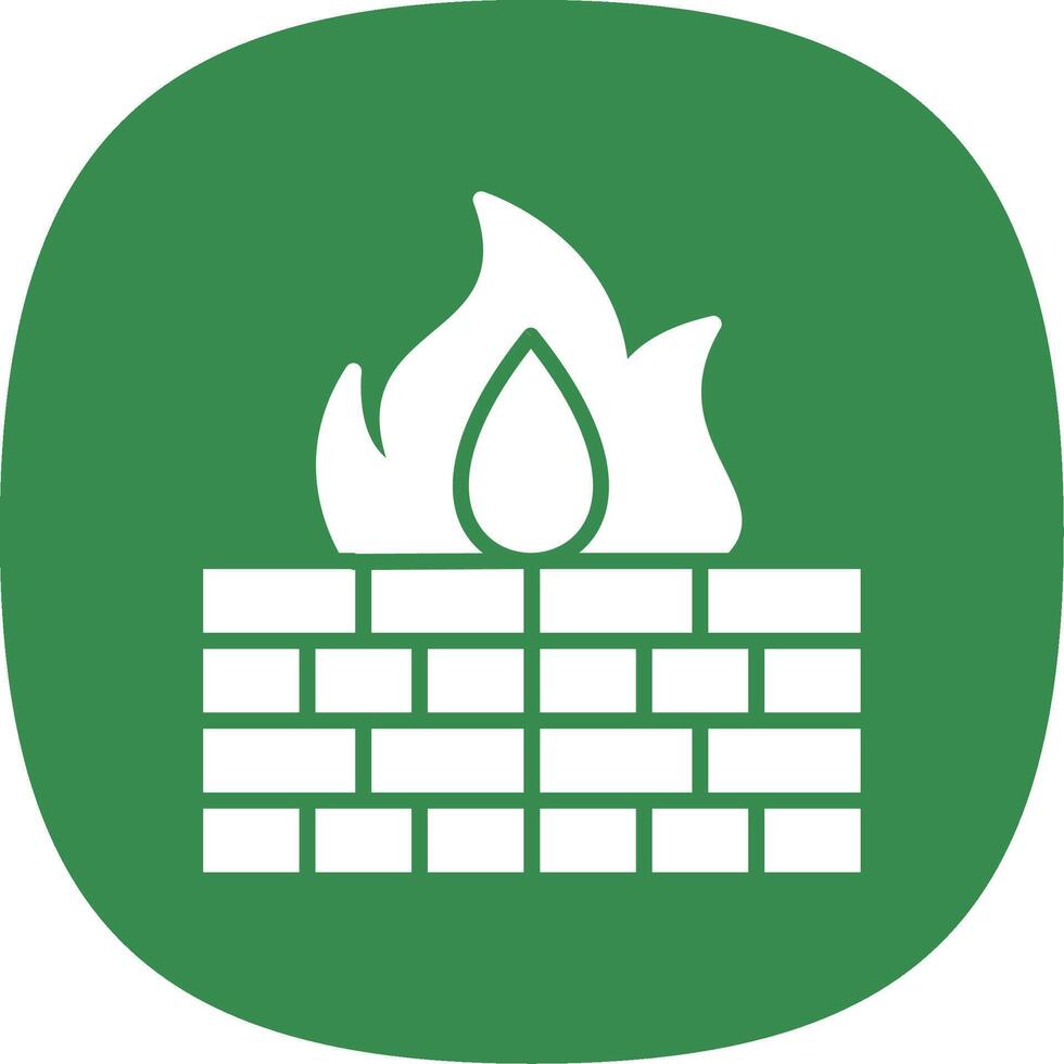 Firewall Glyph Curve Icon Design vector