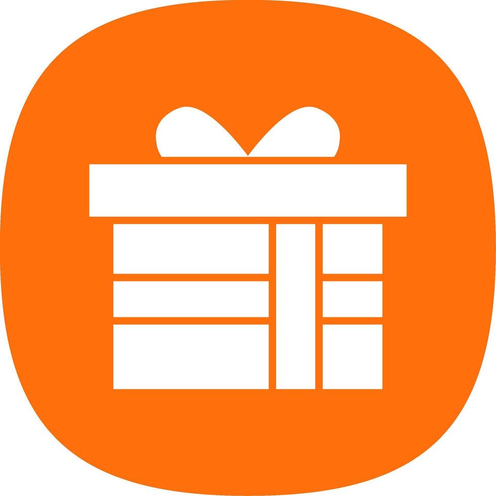 Gift Box Glyph Curve Icon Design vector