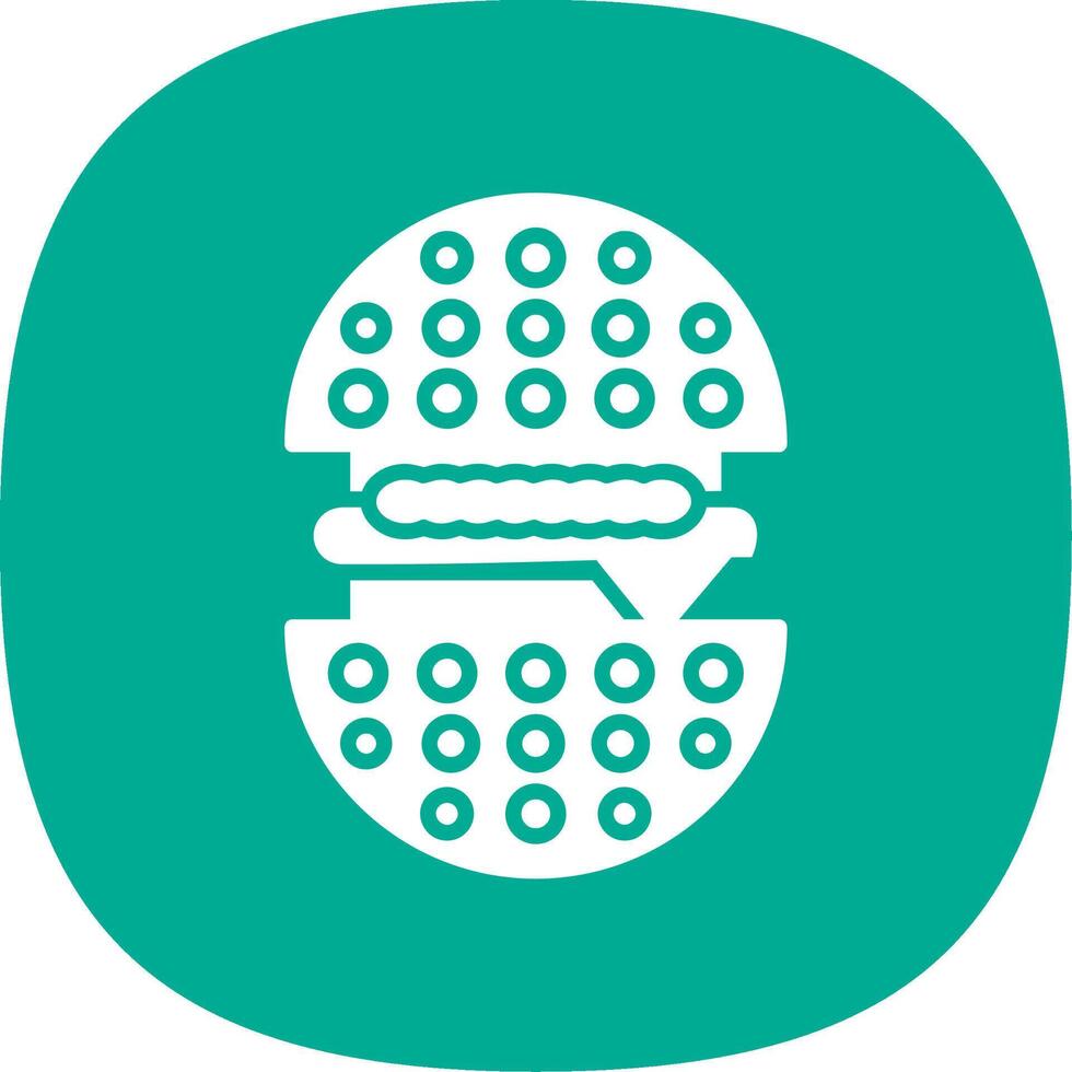 Burger Glyph Curve Icon Design vector