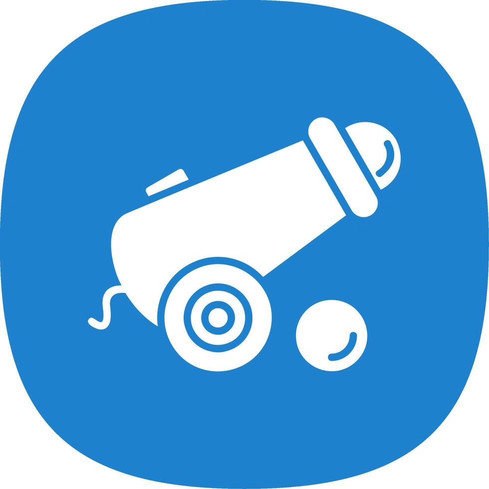 Cannon Glyph Curve Icon Design vector