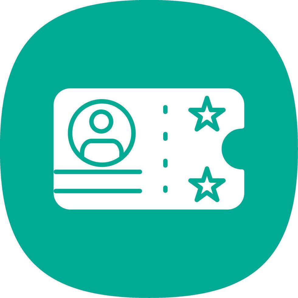 Ticket Glyph Curve Icon Design vector