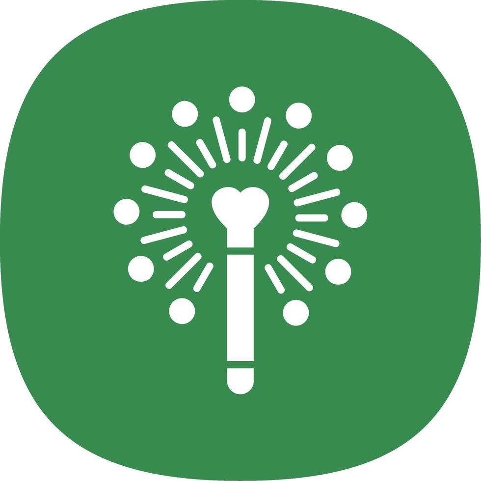 Magic Wand Glyph Curve Icon Design vector