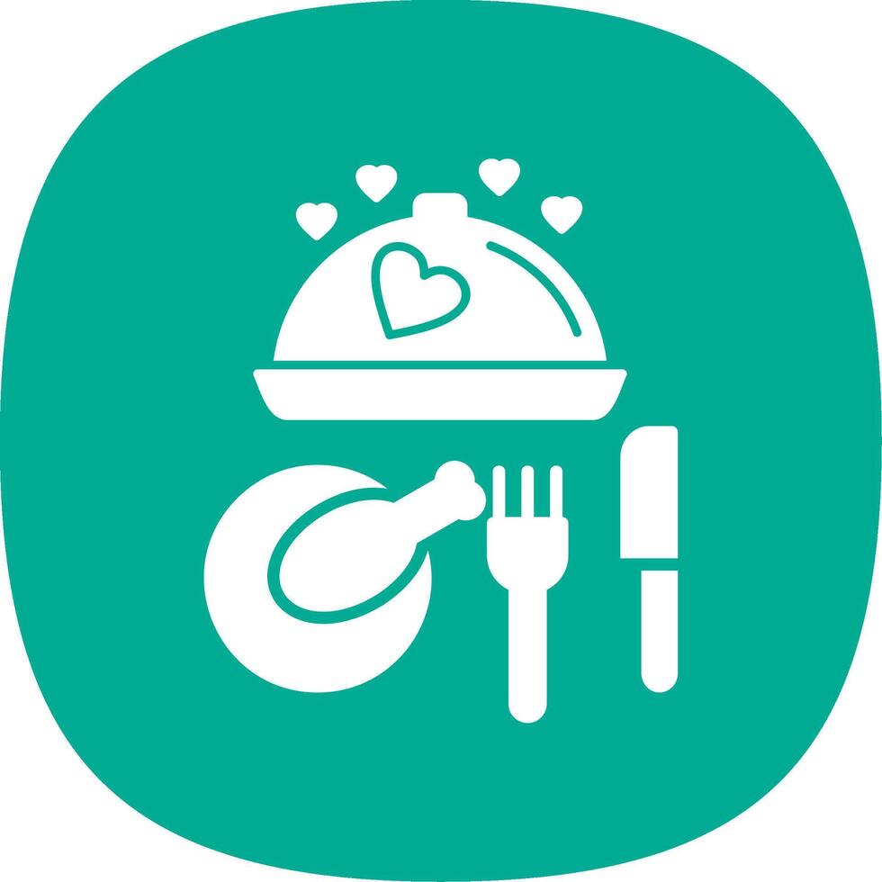 Dinner Glyph Curve Icon Design vector