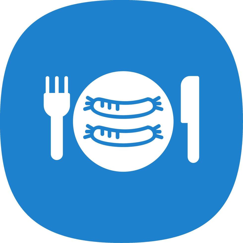 Sausages Glyph Curve Icon Design vector