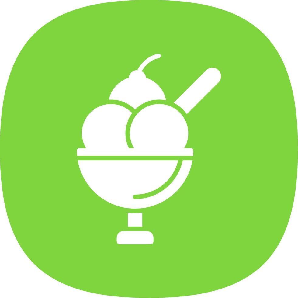 Ice Cream CUP Glyph Curve Icon Design vector