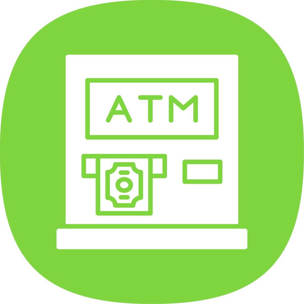 Atm Machine Glyph Curve Icon Design vector