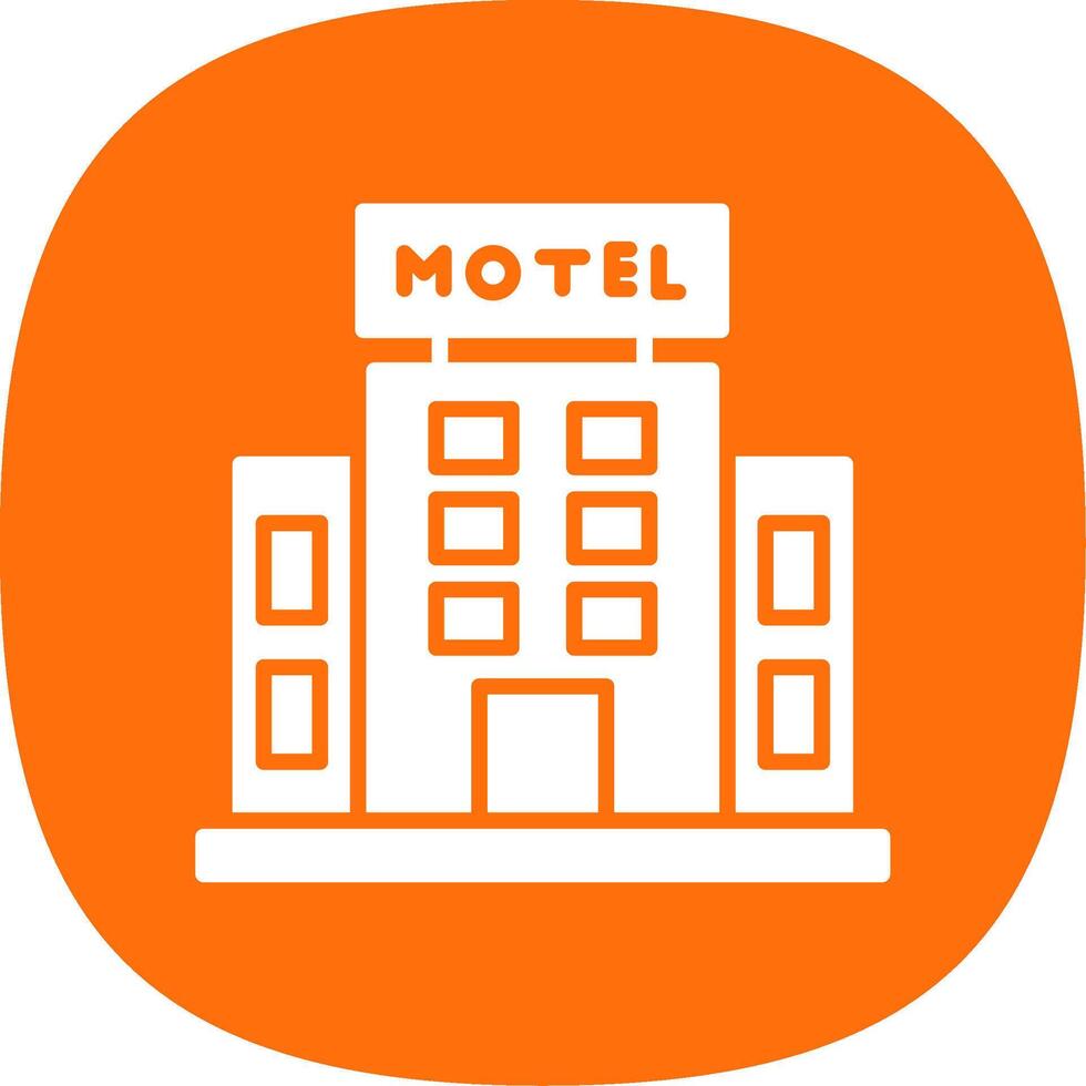 motel glifo curva icono diseño vector