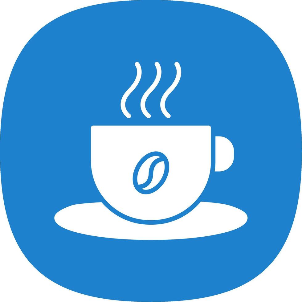 café taza glifo curva icono diseño vector