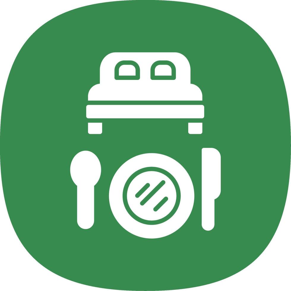 Bed And Breakfast Glyph Curve Icon Design vector