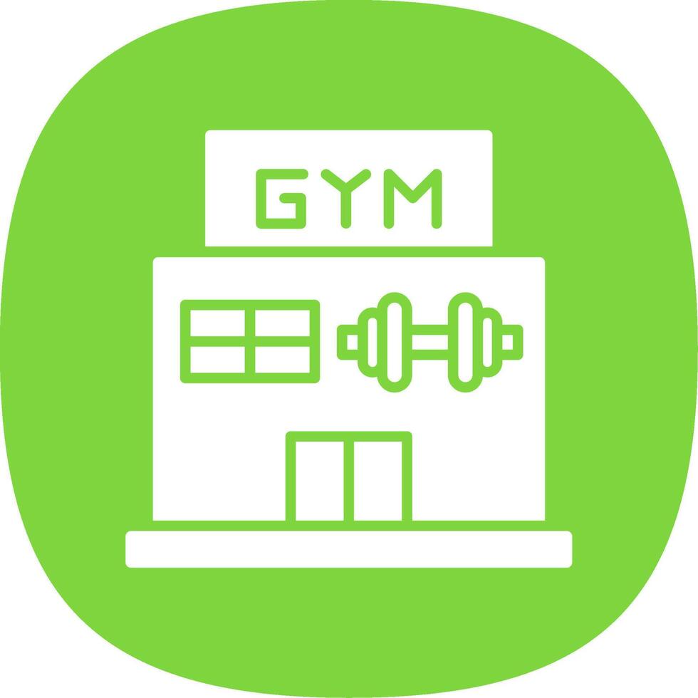 Gym Glyph Curve Icon Design vector