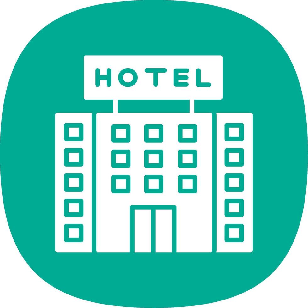 Hotel Glyph Curve Icon Design vector