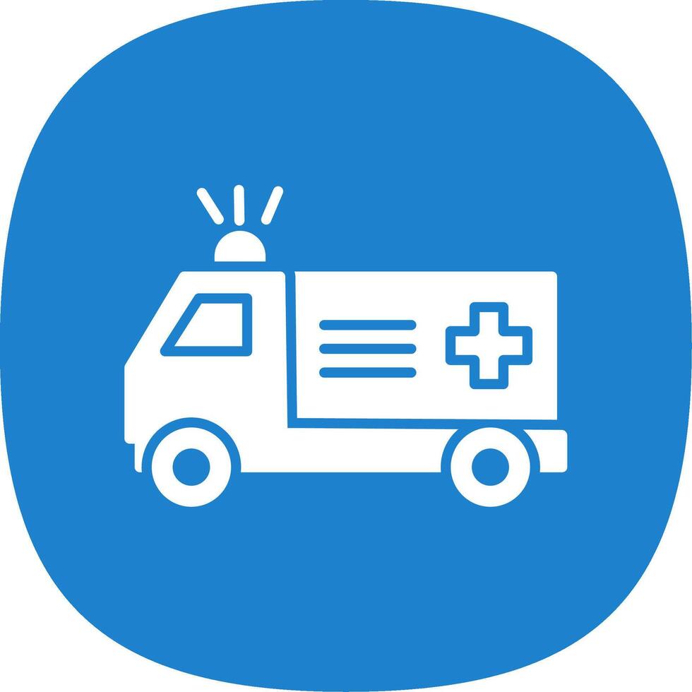 Ambulance Glyph Curve Icon Design vector