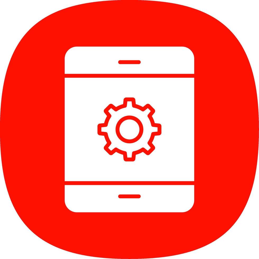 Mobile Phone Glyph Curve Icon Design vector