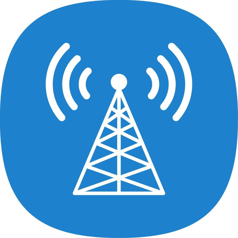 Radio Tower Glyph Curve Icon Design vector