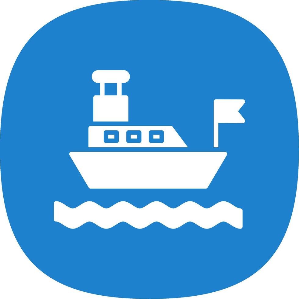 Ferry Glyph Curve Icon Design vector