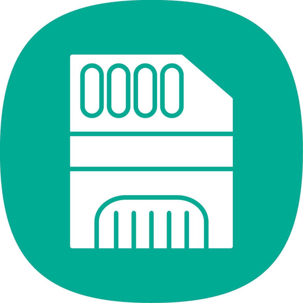 Memory Card Glyph Curve Icon Design vector