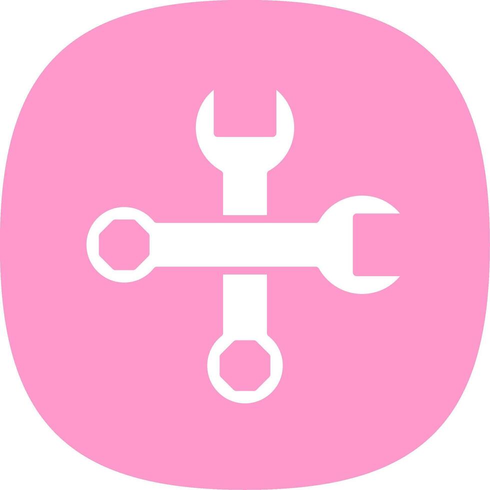 Spanner Glyph Curve Icon Design vector