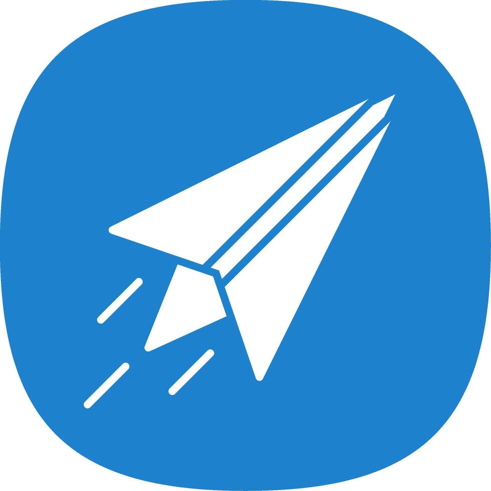 Paper Plane Glyph Curve Icon Design vector