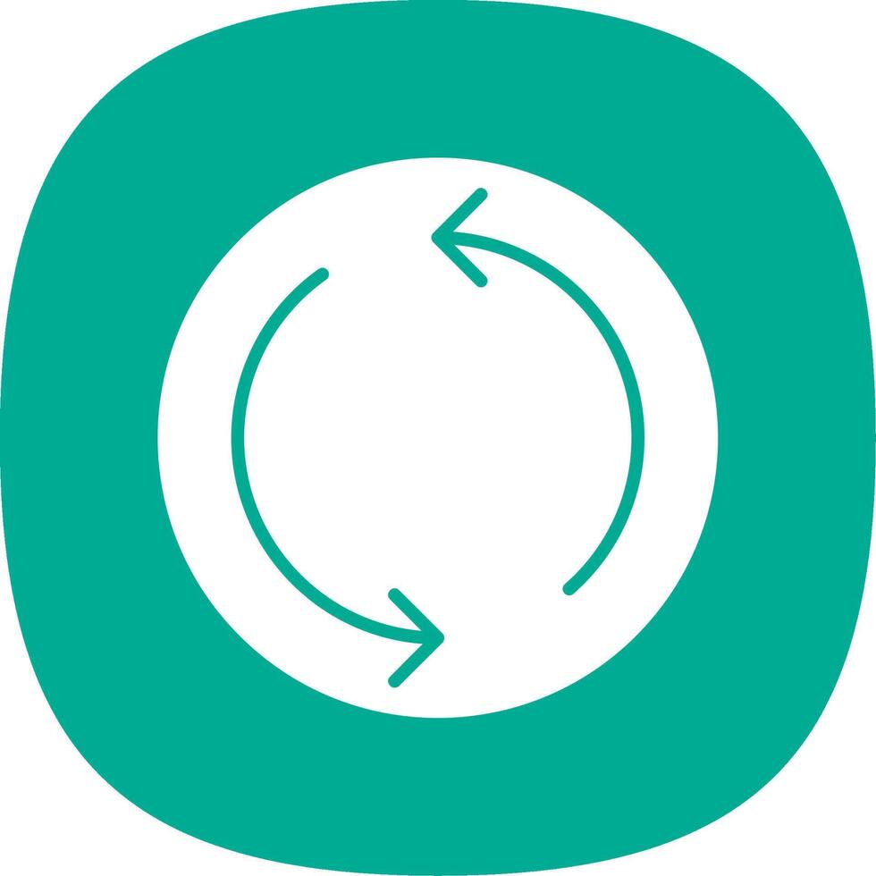 Repeat Glyph Curve Icon Design vector
