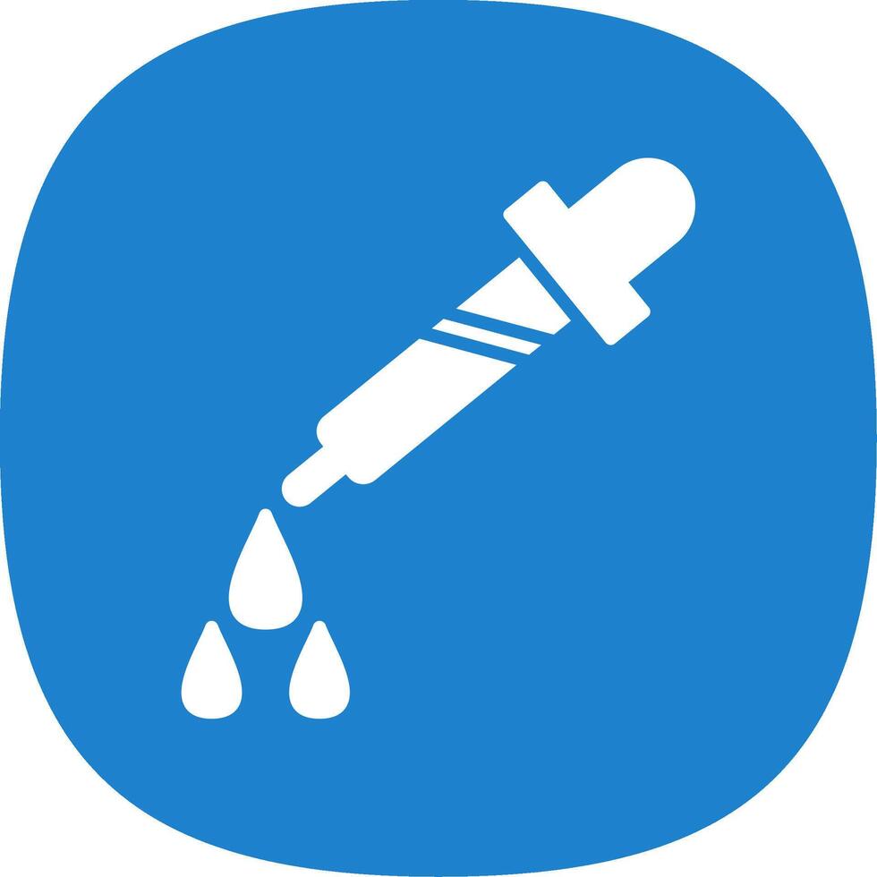 Dropper Glyph Curve Icon Design vector