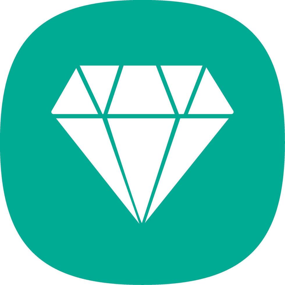 Diamond Glyph Curve Icon Design vector