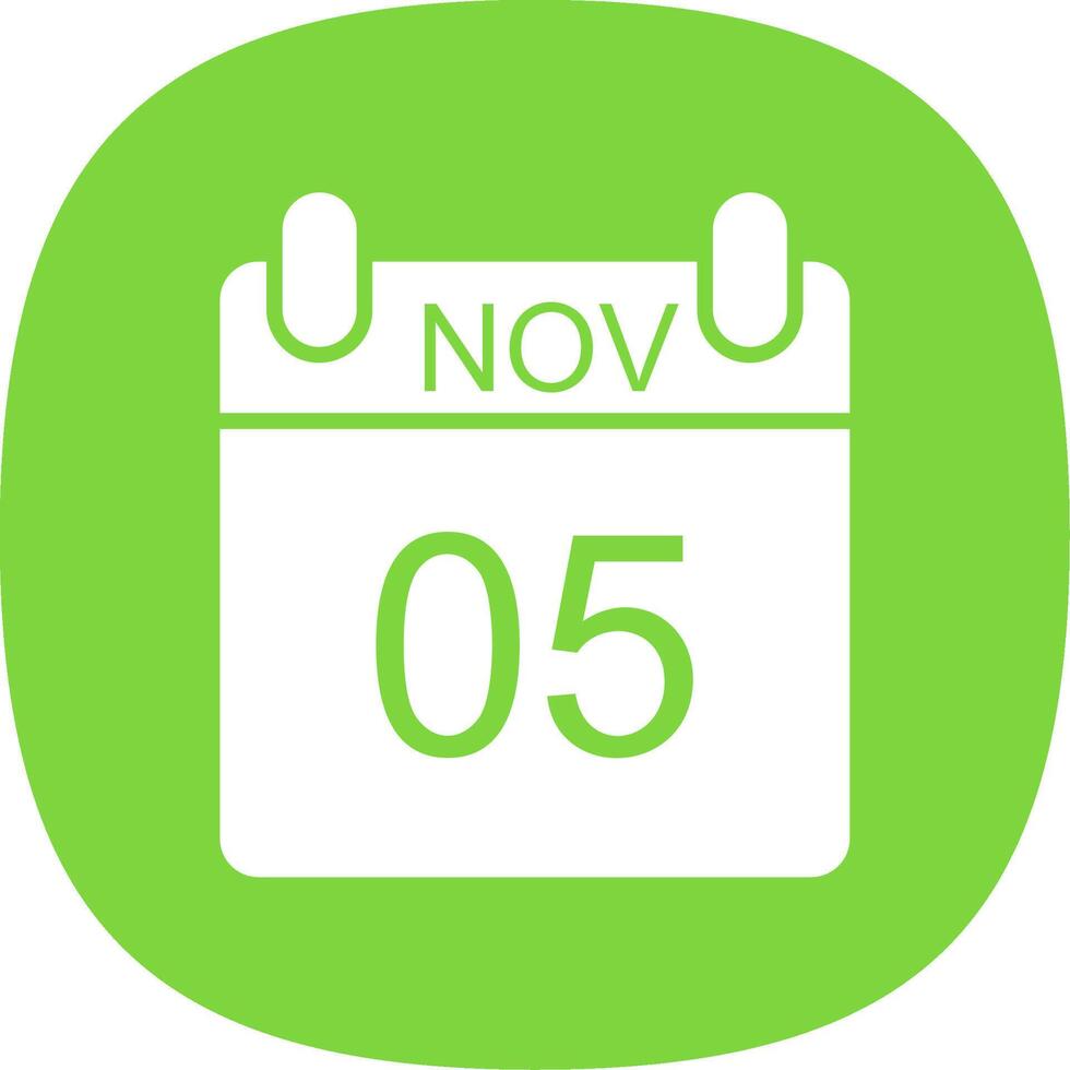 November Glyph Curve Icon Design vector