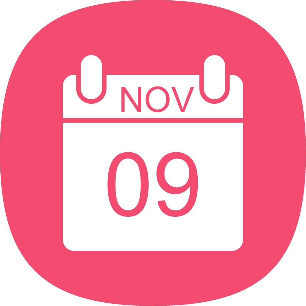November Glyph Curve Icon Design vector