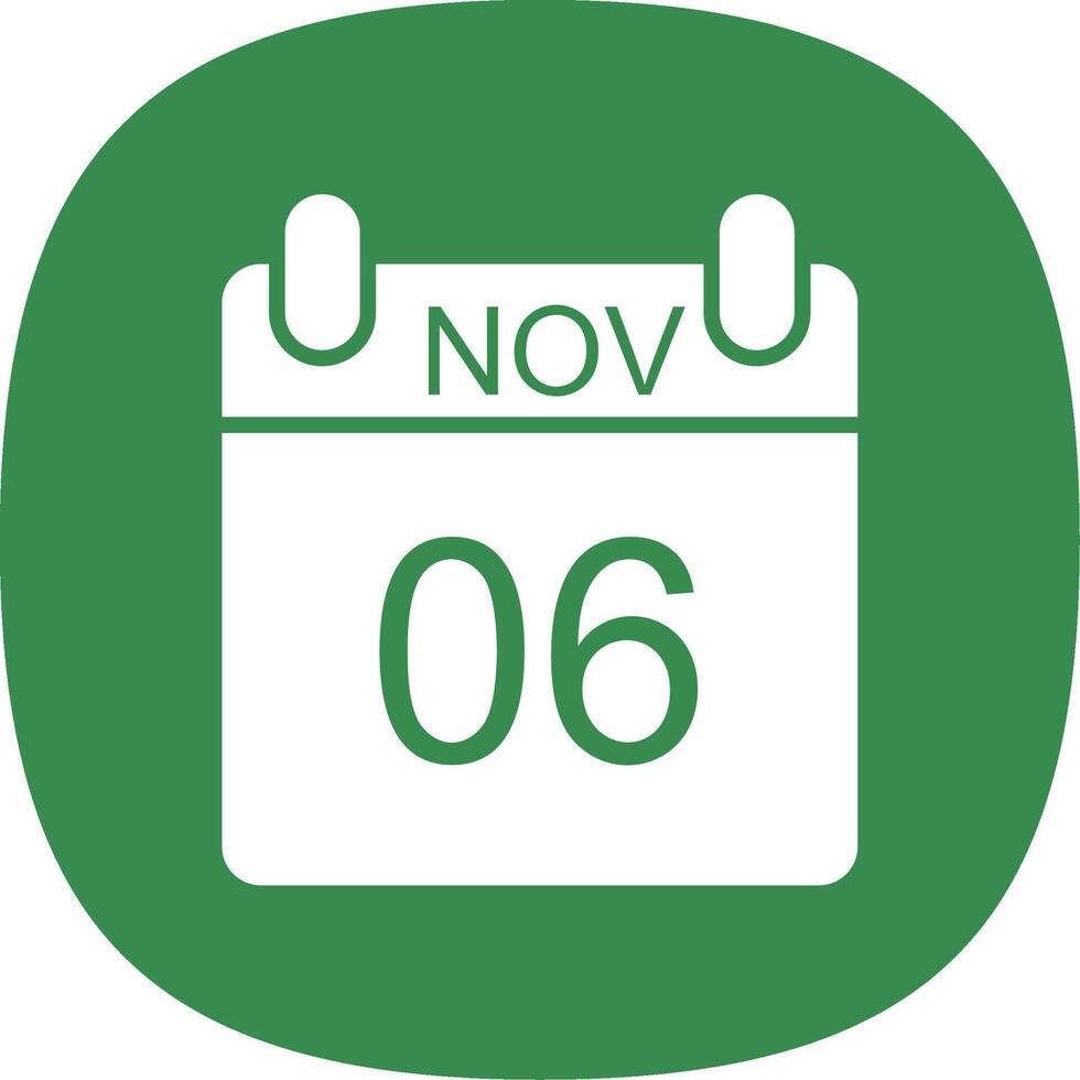 November Glyph Curve Icon Design vector