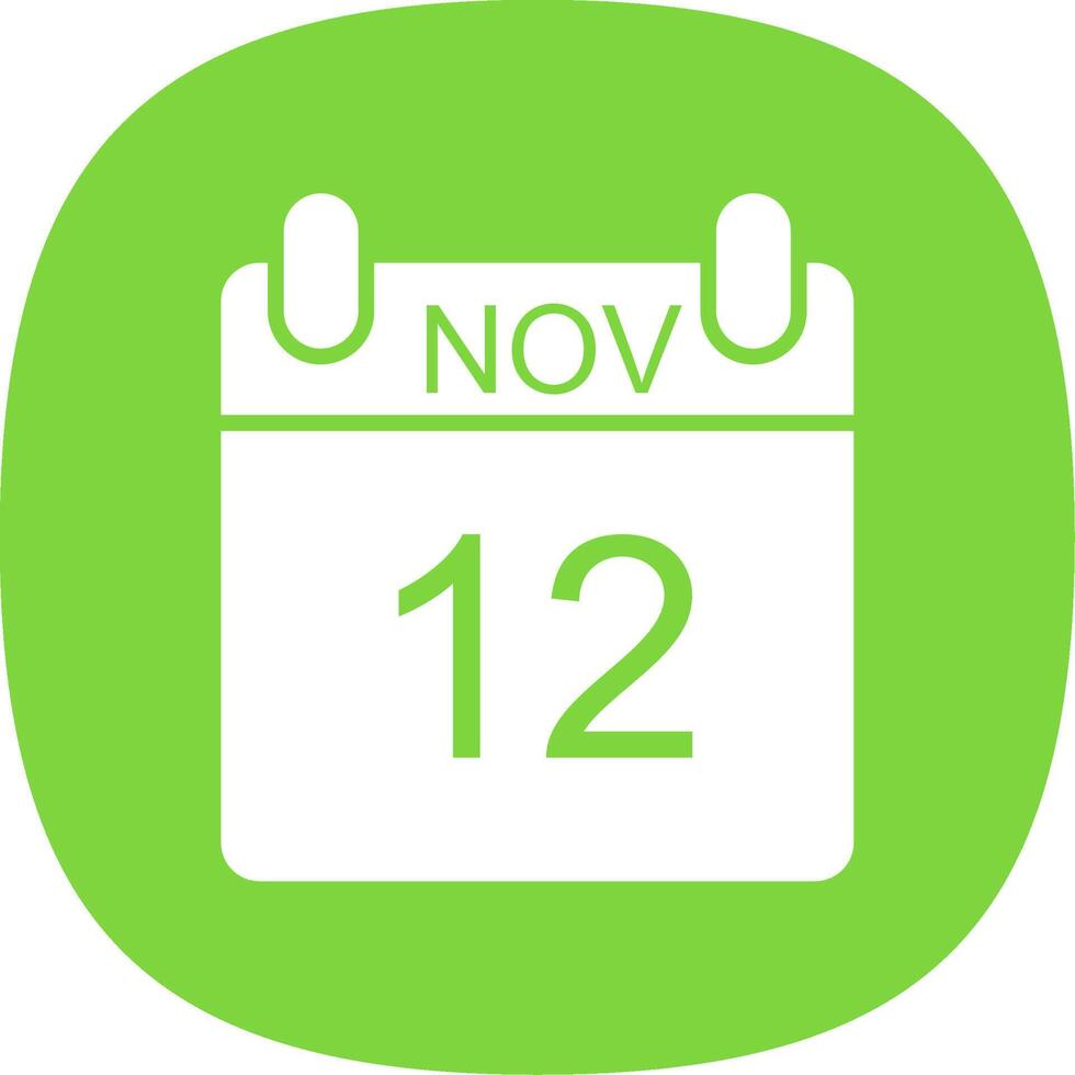 November Glyph Curve Icon Design vector