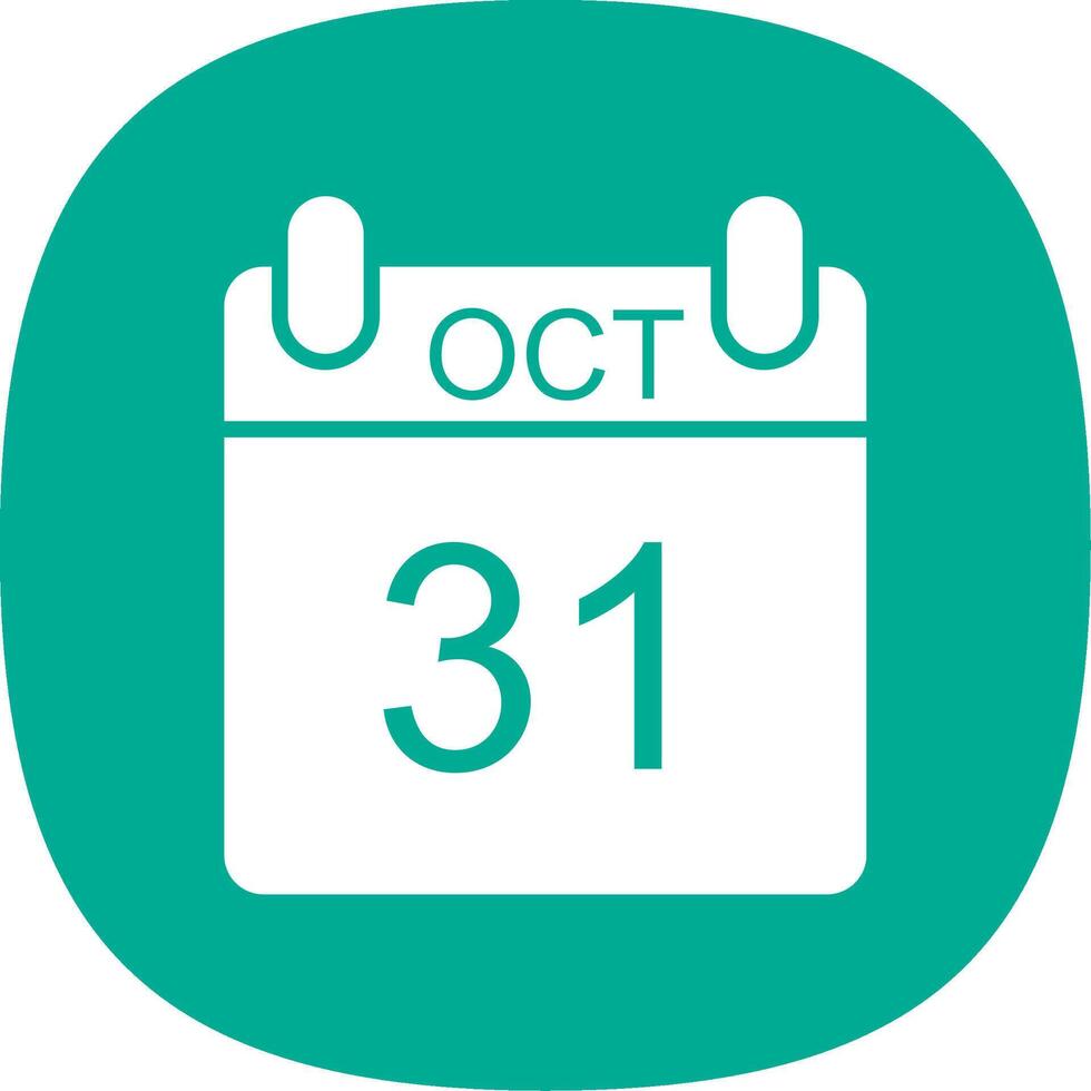 October Glyph Curve Icon Design vector