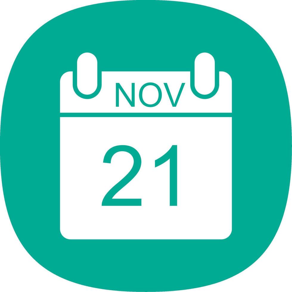 November Glyph Curve Icon Design vector