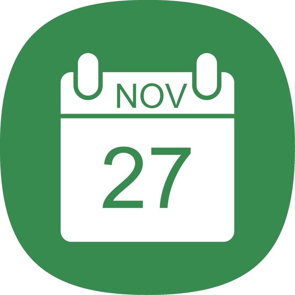 November Glyph Curve Icon Design vector