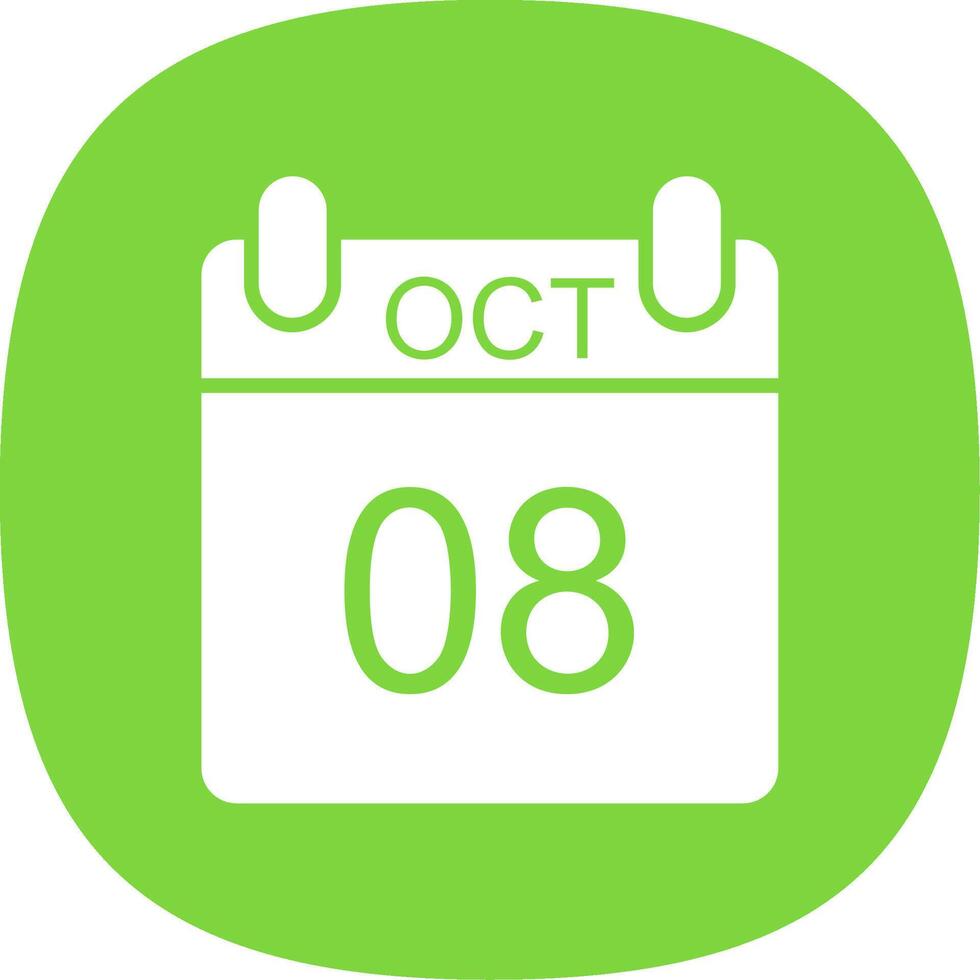 October Glyph Curve Icon Design vector