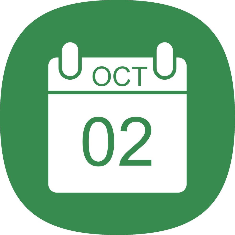 October Glyph Curve Icon Design vector