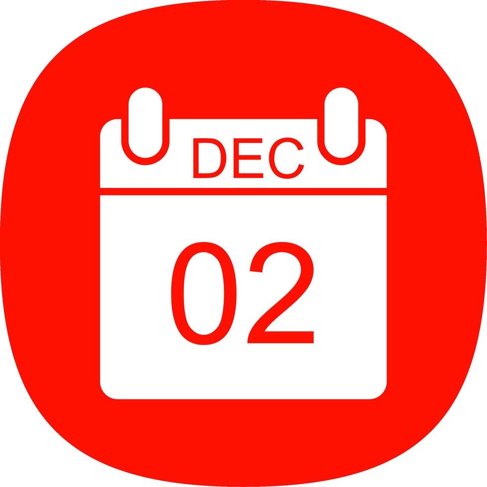 December Glyph Curve Icon Design vector
