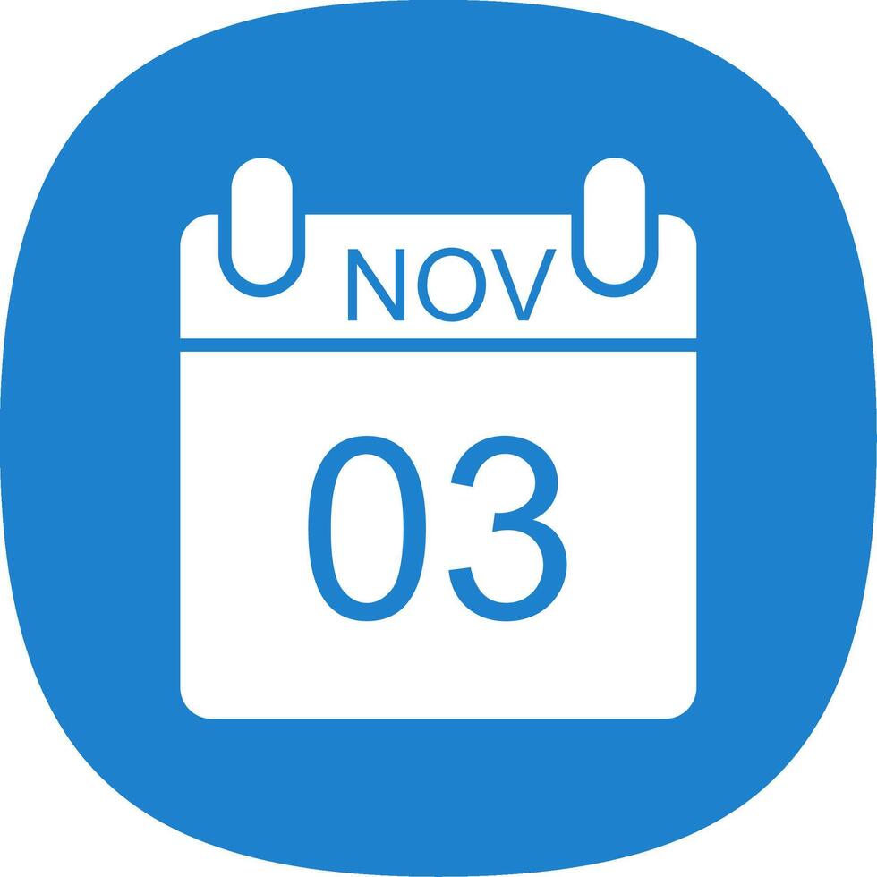 November Glyph Curve Icon Design vector