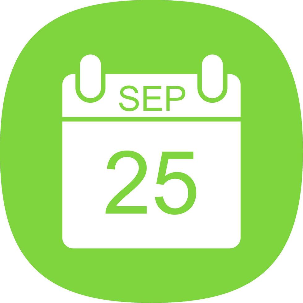 September Glyph Curve Icon Design vector