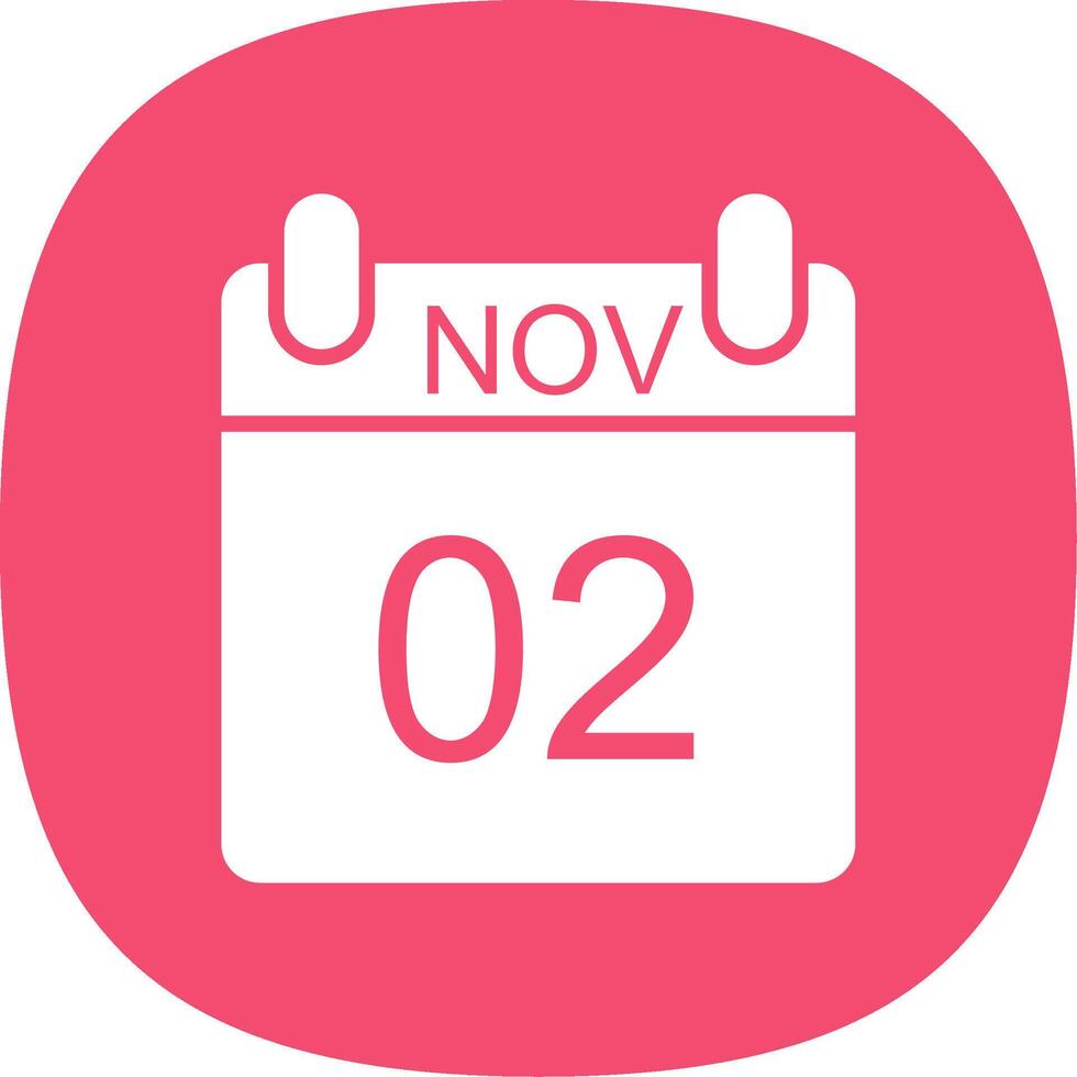 November Glyph Curve Icon Design vector