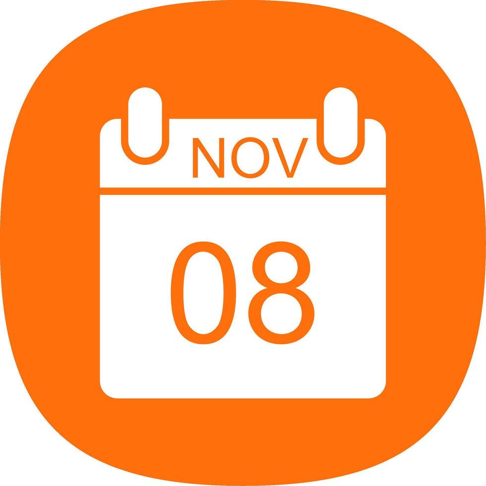 November Glyph Curve Icon Design vector