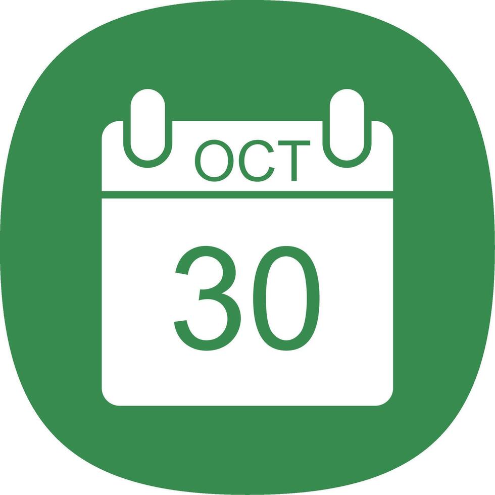 October Glyph Curve Icon Design vector