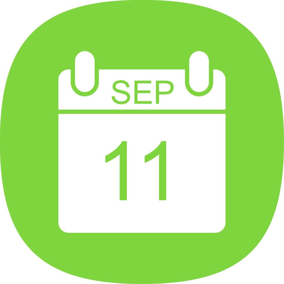 September Glyph Curve Icon Design vector