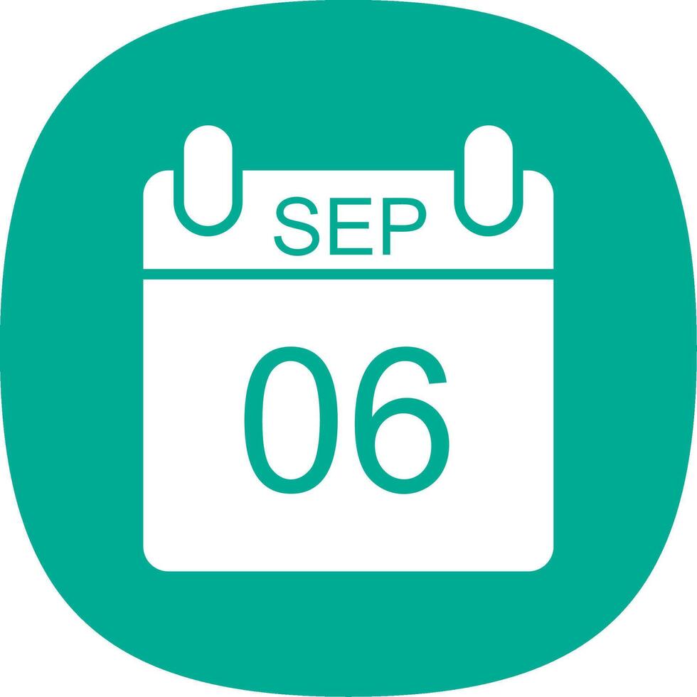 September Glyph Curve Icon Design vector