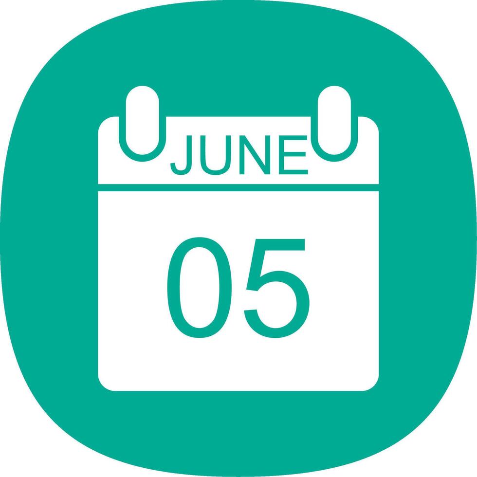 June Glyph Curve Icon Design vector