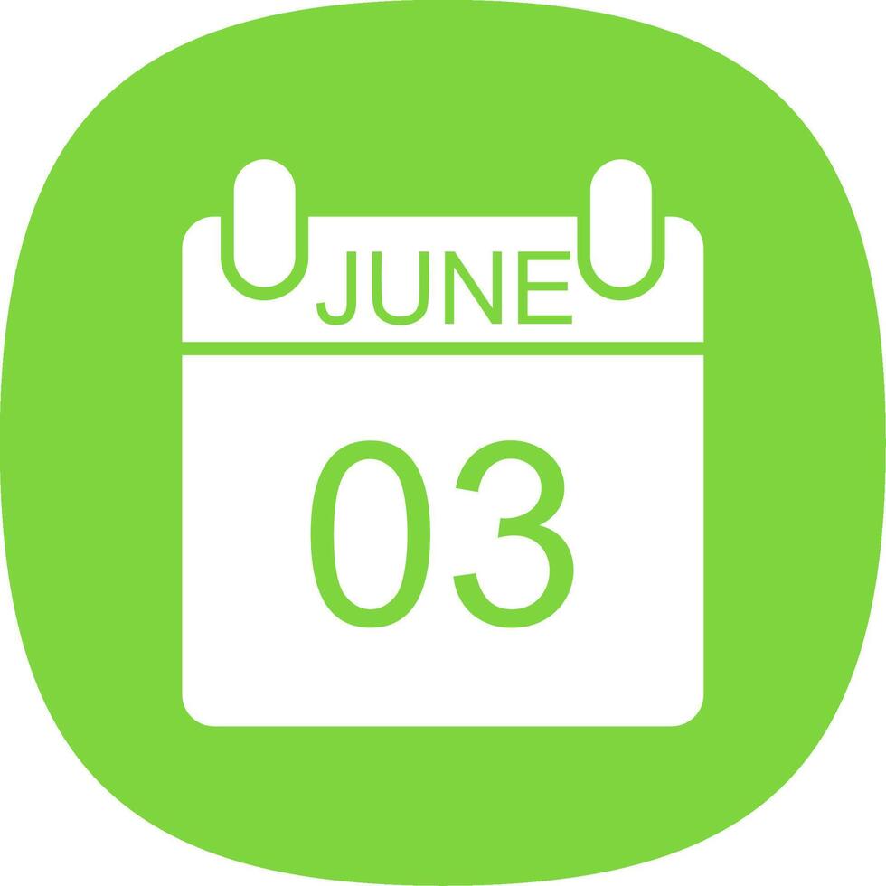 June Glyph Curve Icon Design vector
