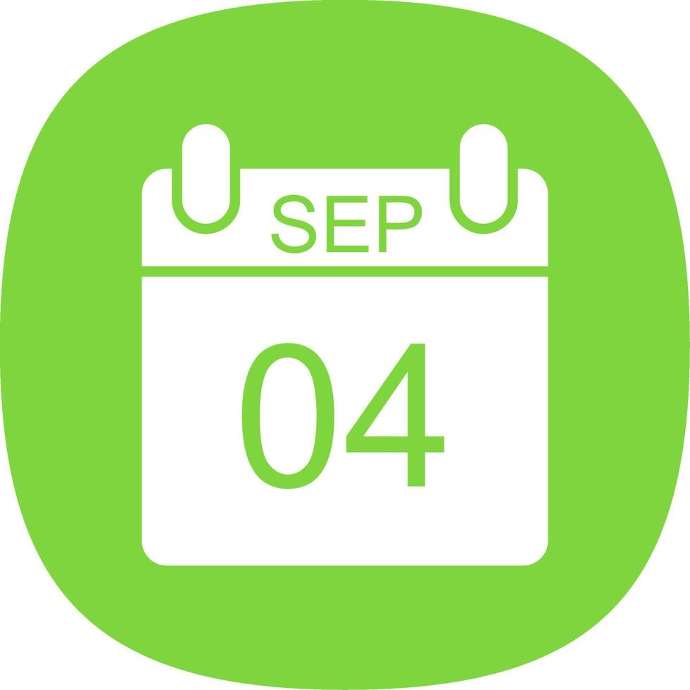 September Glyph Curve Icon Design vector